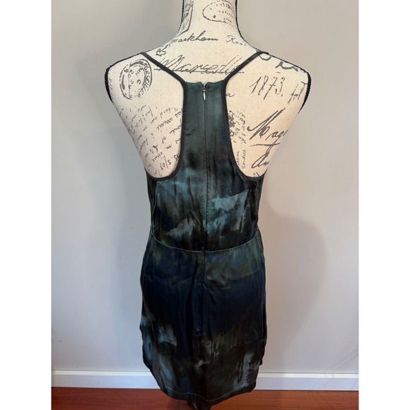 Diesel‎ Black Gold Label Silk Racerback Mini Dress Sz XS Oil Slick Tie Dye - Picture 2 of 9